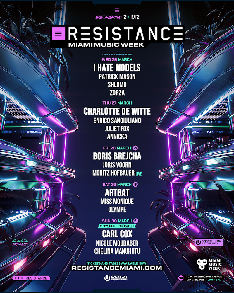 RESISTANCE Miami U.S. Club Residency Unveils Full Miami Music Week Lineup — EDM Army news cover image