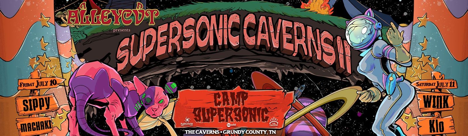 ALLEYCVT EXPANDS HER SUPERSONIC UNIVERSE WITH “SUPERSONIC CAVERNS II: CAMP SUPERSONIC”, A TWO-NIGHT DESTINATION EXPERIENCE AT THE CAVERNS — EDM Army news cover image